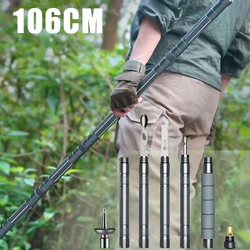 New Ultralight Folding Carbon Fiber Trekking Pole Multifunction Walking Sticks Camping Hiking Wild Survival Multiple Tools 2021