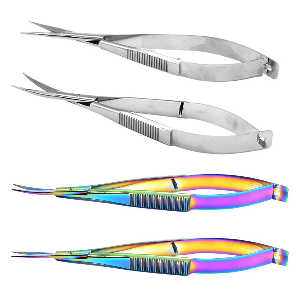 Microscopic Scissors Forcep Probe Micro Hook Tweezer Spatula 12cm