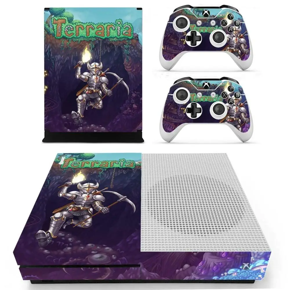 Terraria sticker s для Xbox One S виниловые наклейки для кожи наклейки Pegatinas для Xbox one тонкая консоль и два контроллера