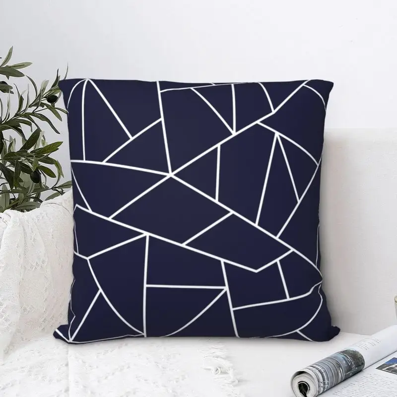 Navy Blue Mosaic Line Geometric Abstract Pattern Pillow Cover Home  Decorative Geometry Cushion Case Throw Pillow for Living Room|Cushion Cover|  - AliExpress