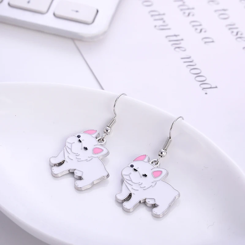 Fashion Cute Diy Cute Bulldog Sharpei Pug Dog Orecchini Per Le Donne Cartoon Animal Stud Earring Jewelry Best Friend Gift