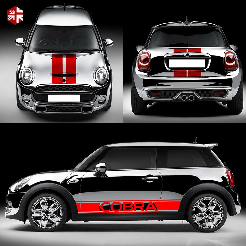 Car Hood Bonnet Roof Rear Trunk Engine Cover Side Stripe Sticker Body Decal For MINI Cooper S F56 3-door  JCW One Accessories