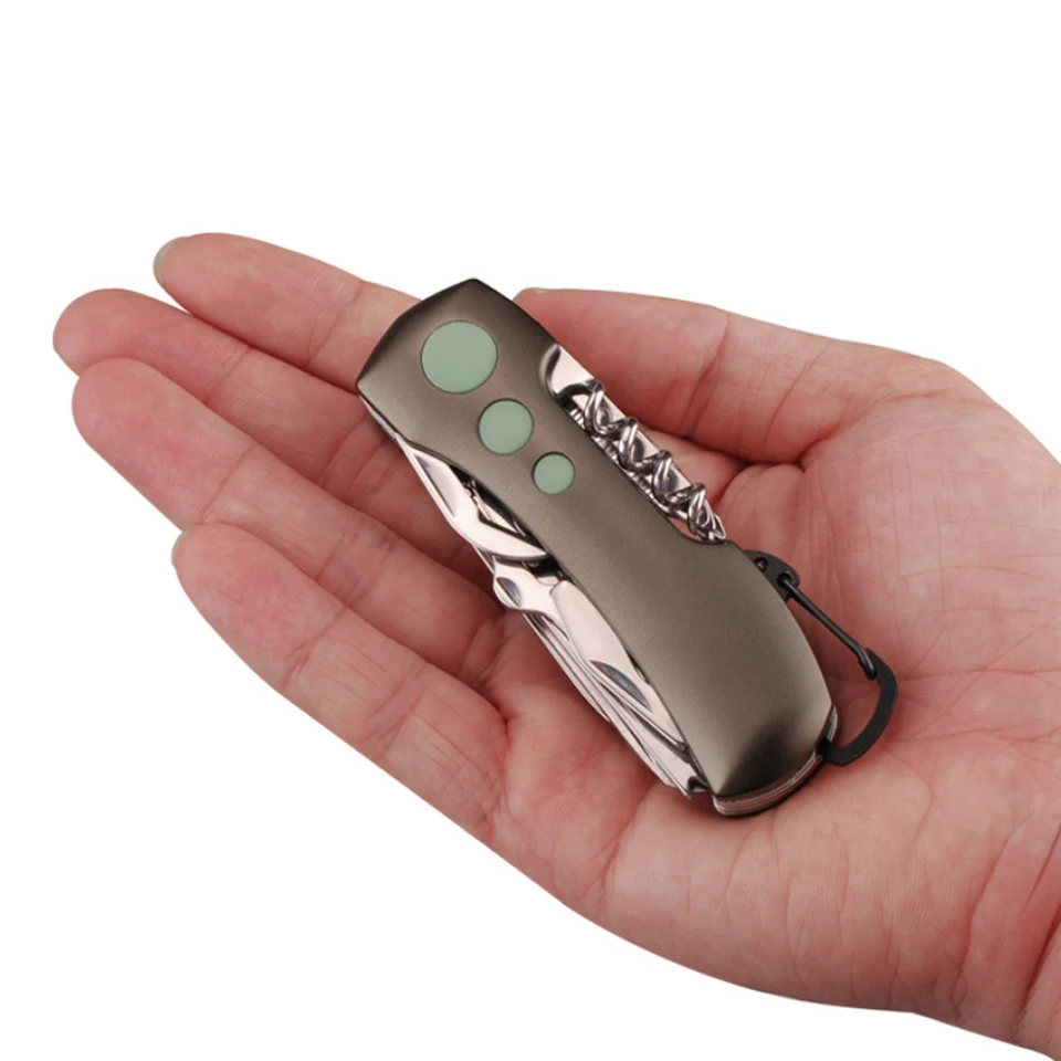 タ*ず様 すごく小さなナイフ 15 in 1スイスキャンプサバイバルナイフ,ミニ折りたたみキーホルダー