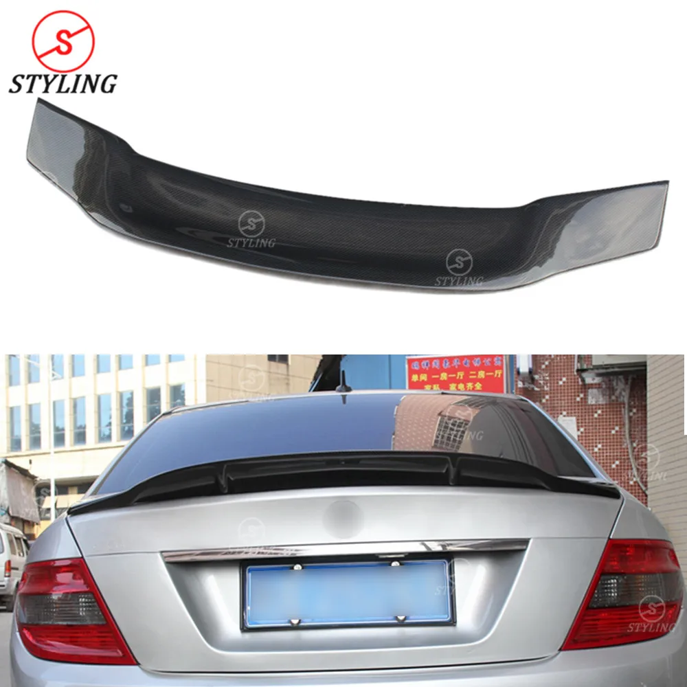 W204 Coupe спойлер R стиль для Mercedes C200 C220 C250 УГЛЕРОДНЫЙ Задний багажник крыло 2008 2009 2010