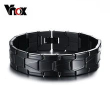 Vnox 16 мм черные панк браслеты из нержавеющей стали для мужчин массивная цепочка мужской браслет
