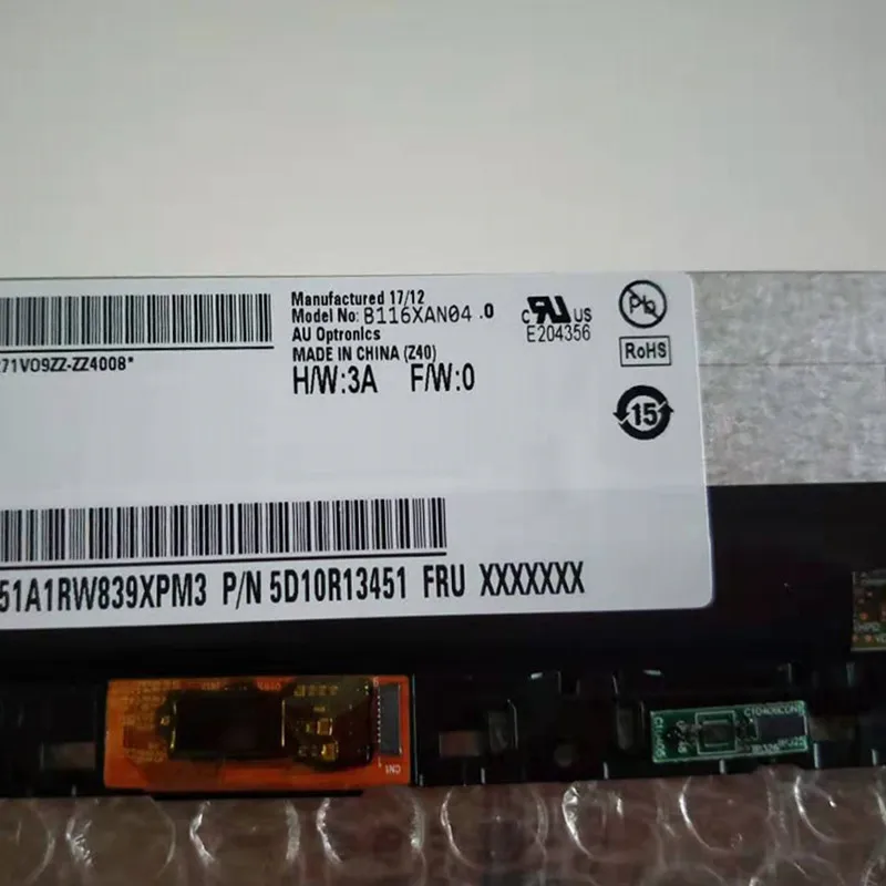 11,6 ''сенсорный экран для 300E Chromebook HD LCD модуль с рамкой G-SENSOR платы 5D10Q93993 отправка сегодня протестирована