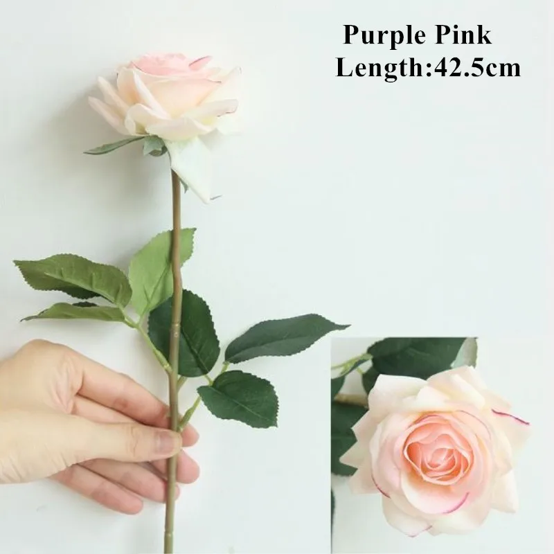 C Purple Pink 11 шт. романтическая роза искусственный цветок Сделай Сам Красный Белый Шелковый Искусственный цветок для вечерние украшения дома свадьбы День святого Валентина - Цвет: C Purple Pink