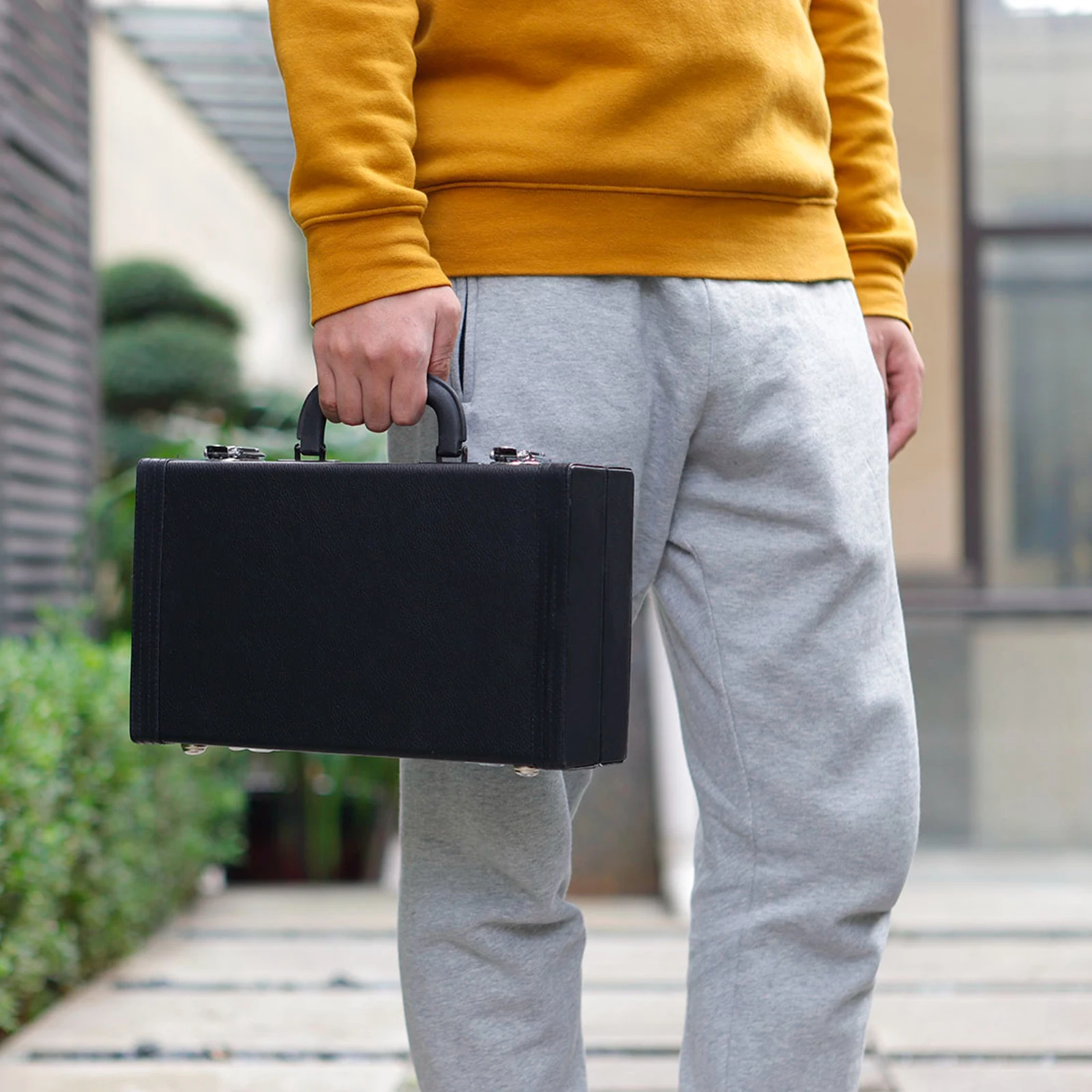 1PC PU Leather Professional Clarinet Storage Case Black Tube Padded Box Smooth Grip Anti Dust