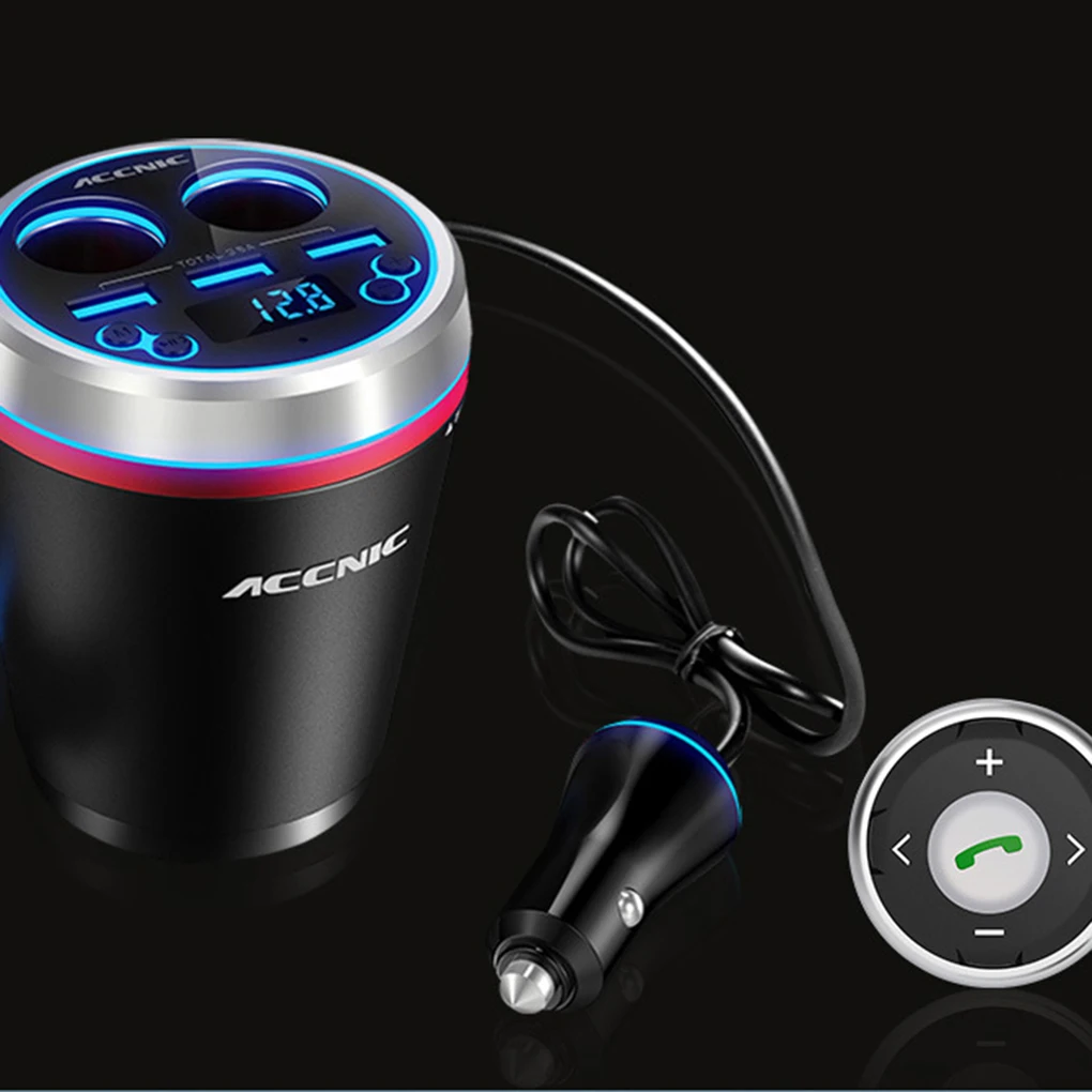 

ACCNIC Bluetooth Handsfree Car Cigarette Lighter Mp3 Player Wireless 3 USB FM Transmitter Auto Music Player