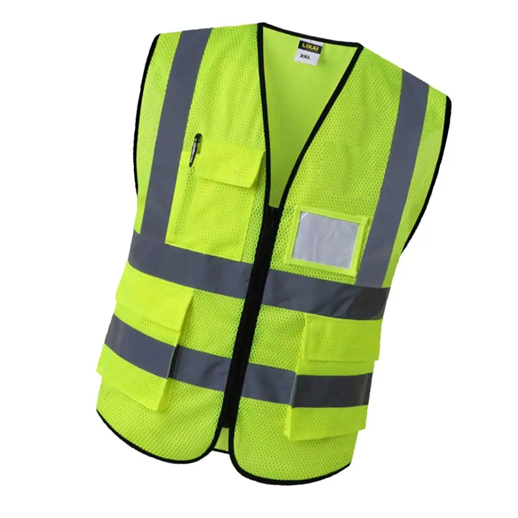 Reflective Safety Vest Engineer Construction Gear With Pockets