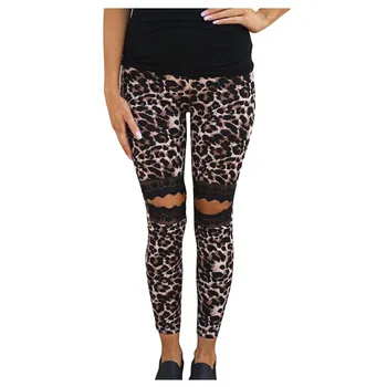 

Hole Tight Women Rompers Ladies Yoga Hollow Leopard Lace Splicing Running Yoga Trousers Комбинезон Женский Лето