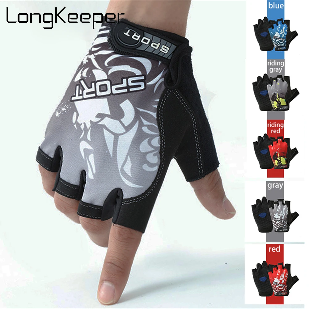 Longkeeper 2020 New Half finger Gloves Men Women Outdoor Sports Breathable Fingerless Mittens Anti-Slip Fitness Bicycle Luvas
