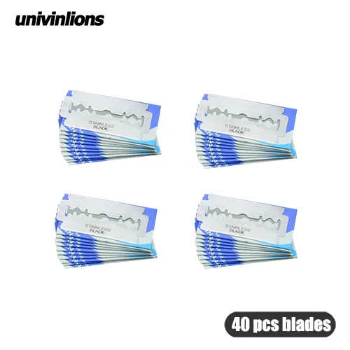 Univinlions ABS пластиковая Мягкая Ручка Складная острое лезвие бритва палка для мужчин и женщин для бритья нож борода лицо область подмышек тело - Цвет: 40 blades
