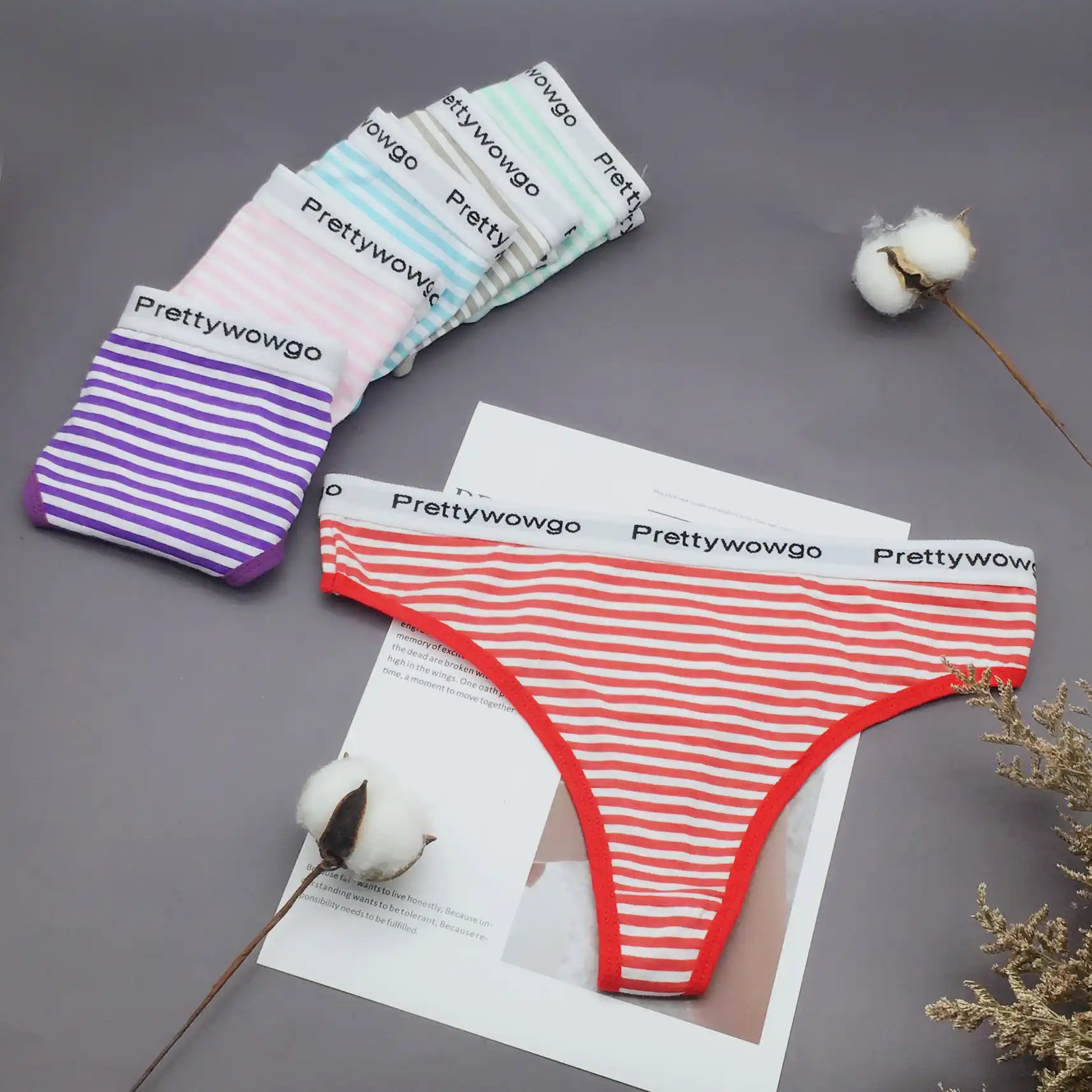 6 Pcs Lot New Arrival 2020 Good Quality Cotton Underwear Women 7 Color Striped Print Panties G String Thong 9008 Women S Panties Aliexpress