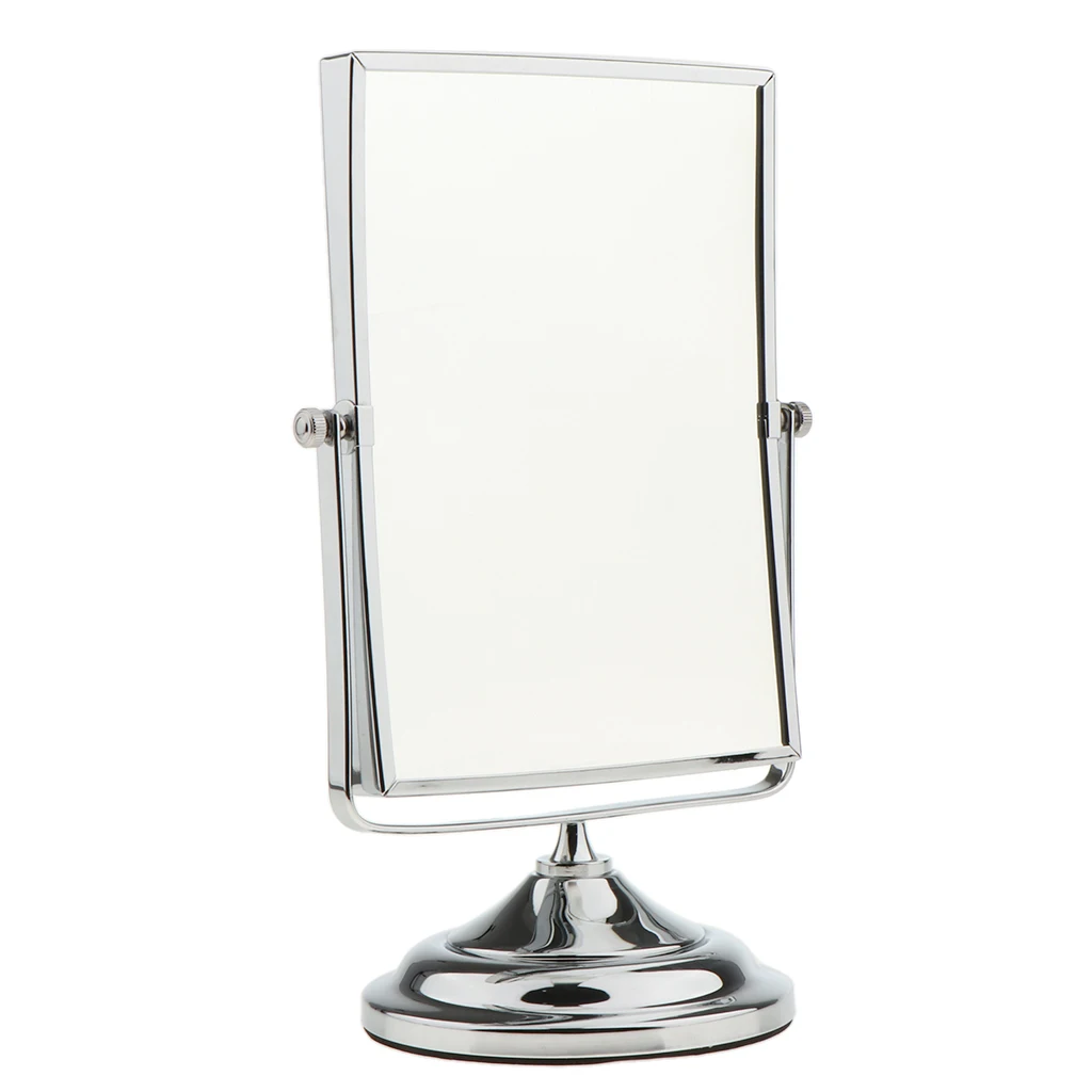 

Double Side Tabletop Vanity Desk Shave Makeup Mirror 3x & 1x Magnification Rotating Large Desk Mirror for Home Living Room