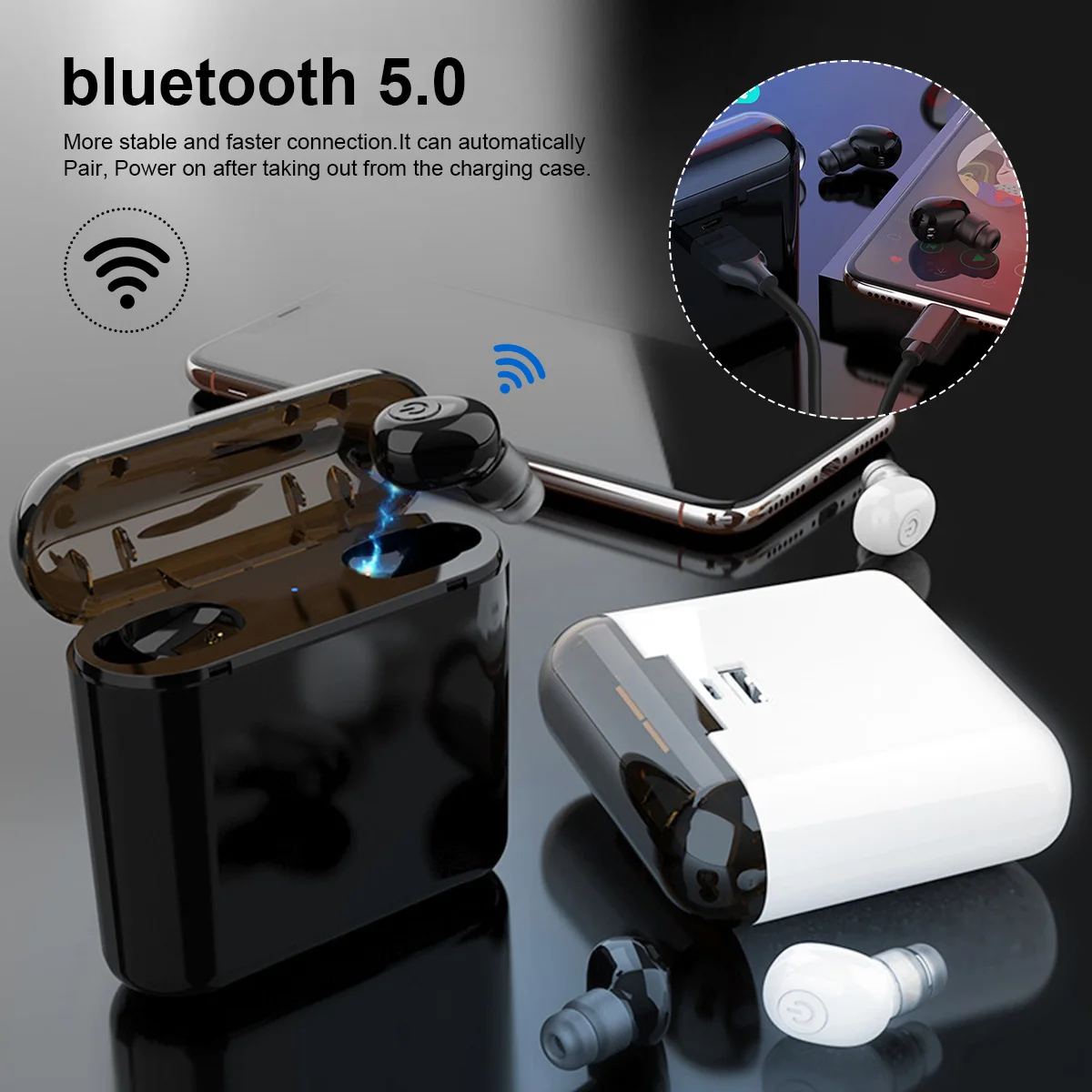 KINCO TWS для bluetooth 5,0 беспроводной 6800 мАч наушники вкладыши 8D стереонаушники IPX6 Водонепроницаемый Мощный светодиодный дисплей