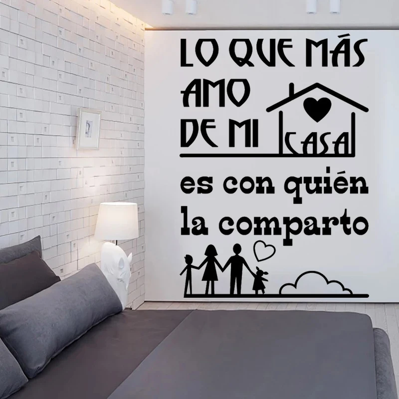 

Lo Qvf Mas Amo De Mi Casa Spanish Quotes Vinyl Wall Stickers Decor Mural Waterproof Bedroom Livingroom Decals Decoration RU2021