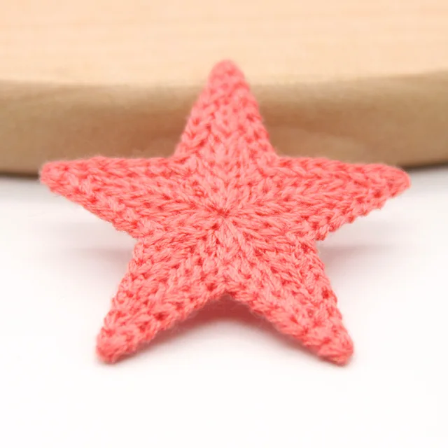20pcs/pack 3.4cm Mini Cotton Knitting Pentagram for Home Hat Clothing Decoration Scrapbooking DIY Crafts Handmade Accessories W-1