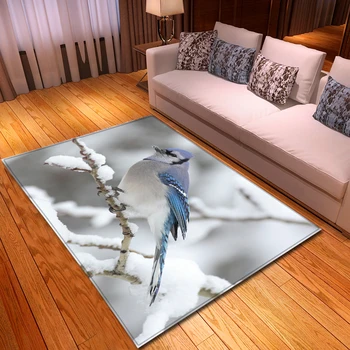 

Nordic Carpets Soft Flannel 3D Printed Area Rugs Parlor Birds Mat Rugs Anti-slip Large Rug Carpet for Living Room Decorative