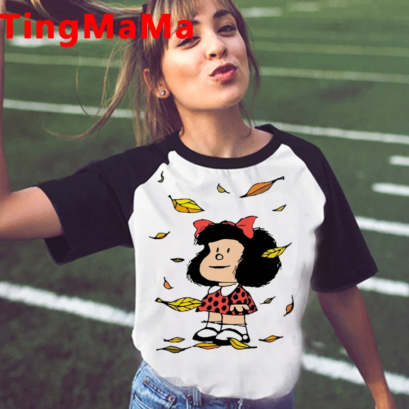 Cute Manga Mafalda T Shirt Women Kawaii Summer Tops Cartoon