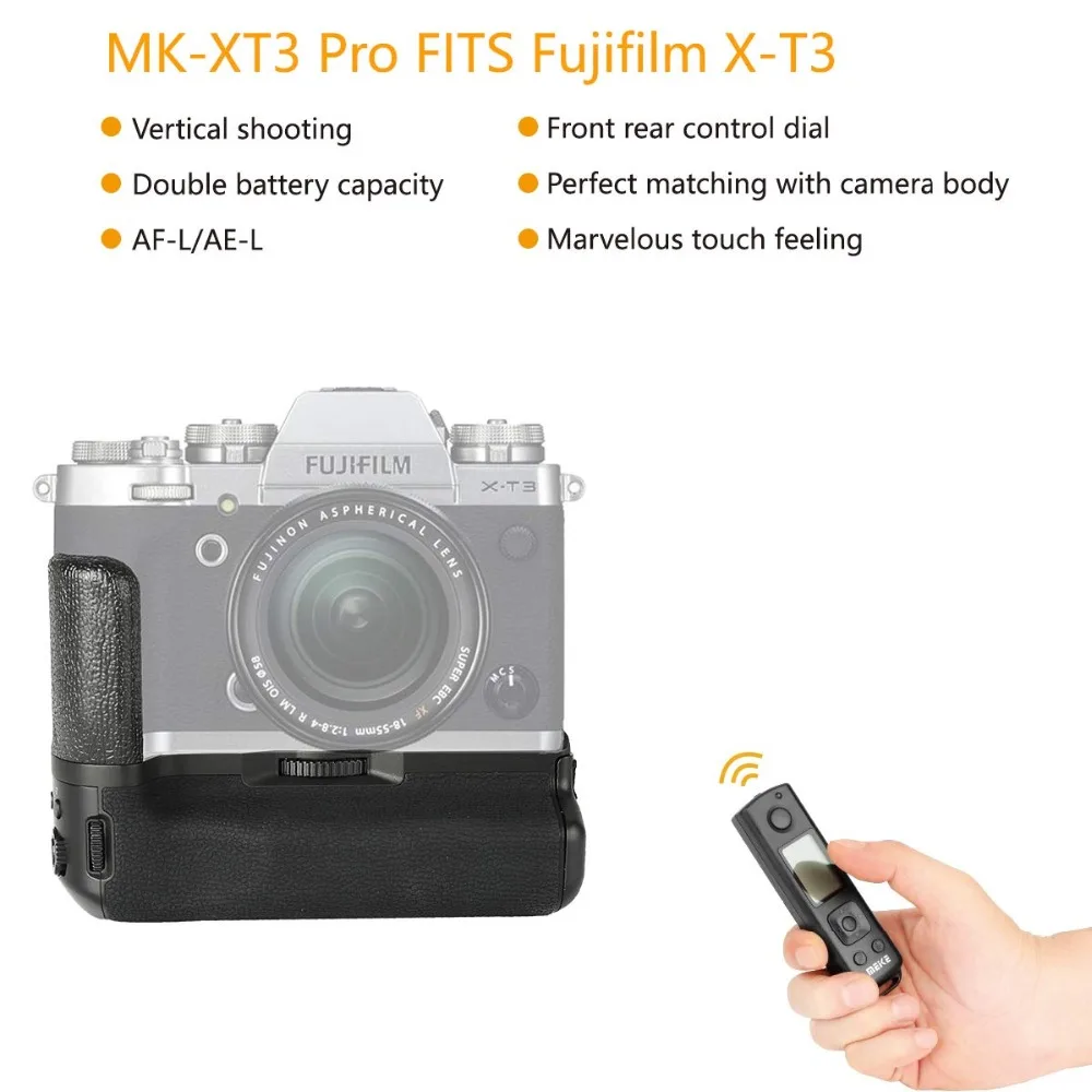 Meike MK-XT3 Pro профессиональная Батарейная ручка с пультом дистанционного управления 2,4 ГГц для камеры Fujifilm Fuji X-T3 XT3