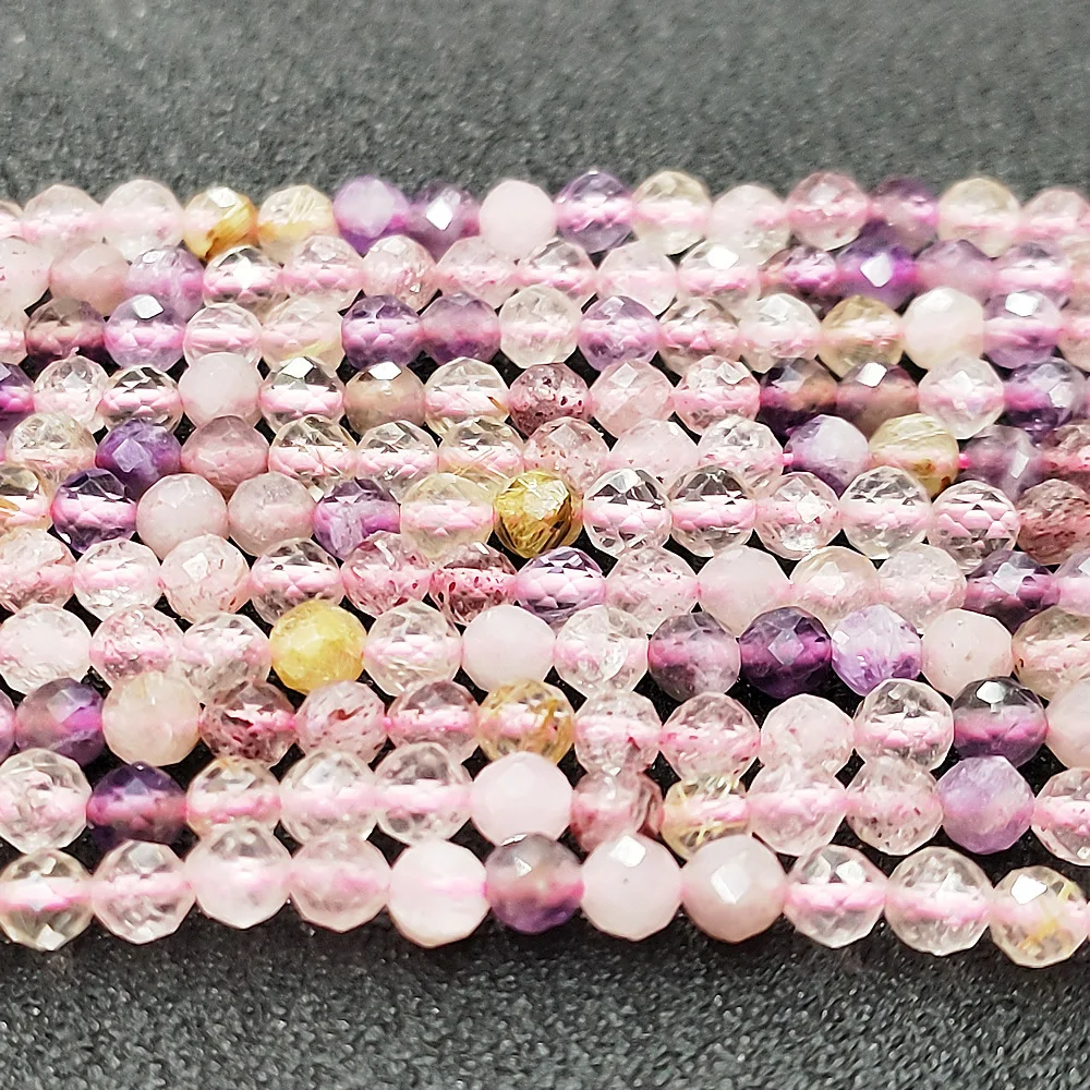 Natural Stone Super Seven Faceted Beads 2-3mm Fine For Jewelry DIY Bracelet Necklace Earring Accessories | Украшения и аксессуары