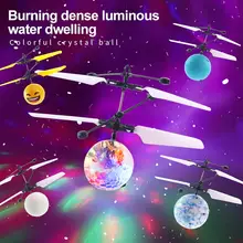 Boule volante RC, jouet lumineux à LED Disco, éclairage, Drone, jeu d'intérieur et d'extérieur, boule de cristal à induction électrique