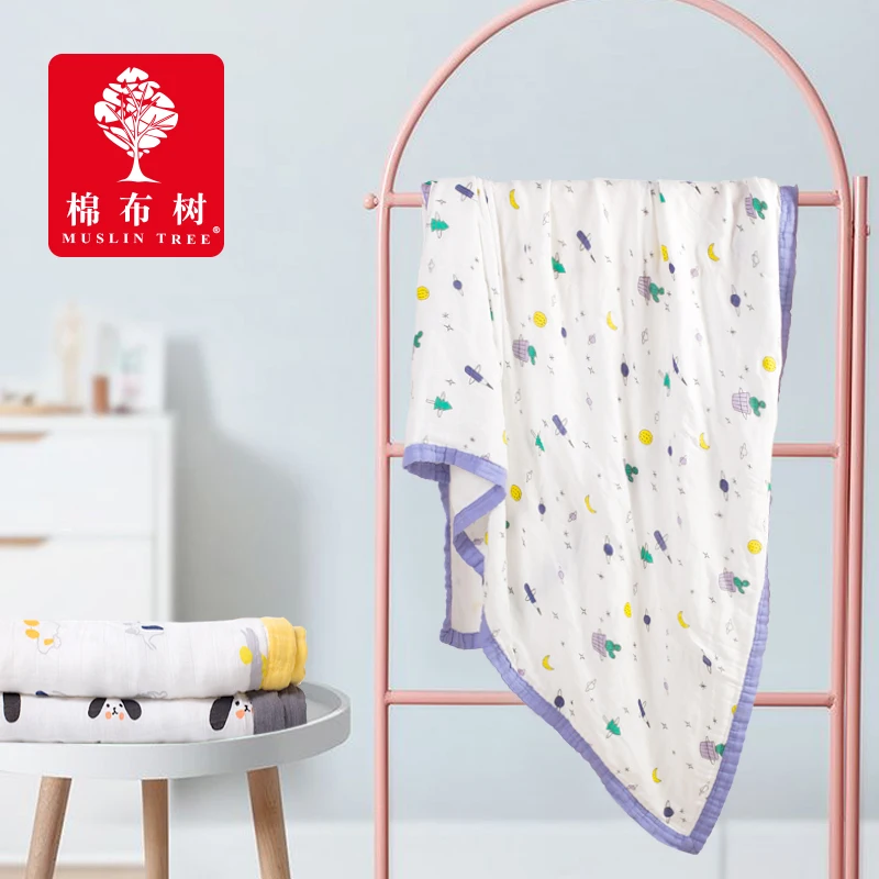 MuslinTree 4 слоя 70% бамбук 30% детское одеяло хлопок детское банное полотенце с запахом комплект