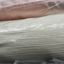 Твидовая ткань молочно-белая с серебряной линией плетенная 5" в ширину