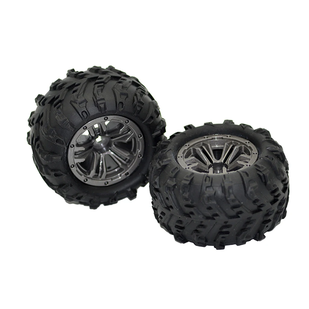 2PCS 1/20 Rubber Tires with Wheels for XLH 9145 Off-Road Monster Truck RC Car Accessories