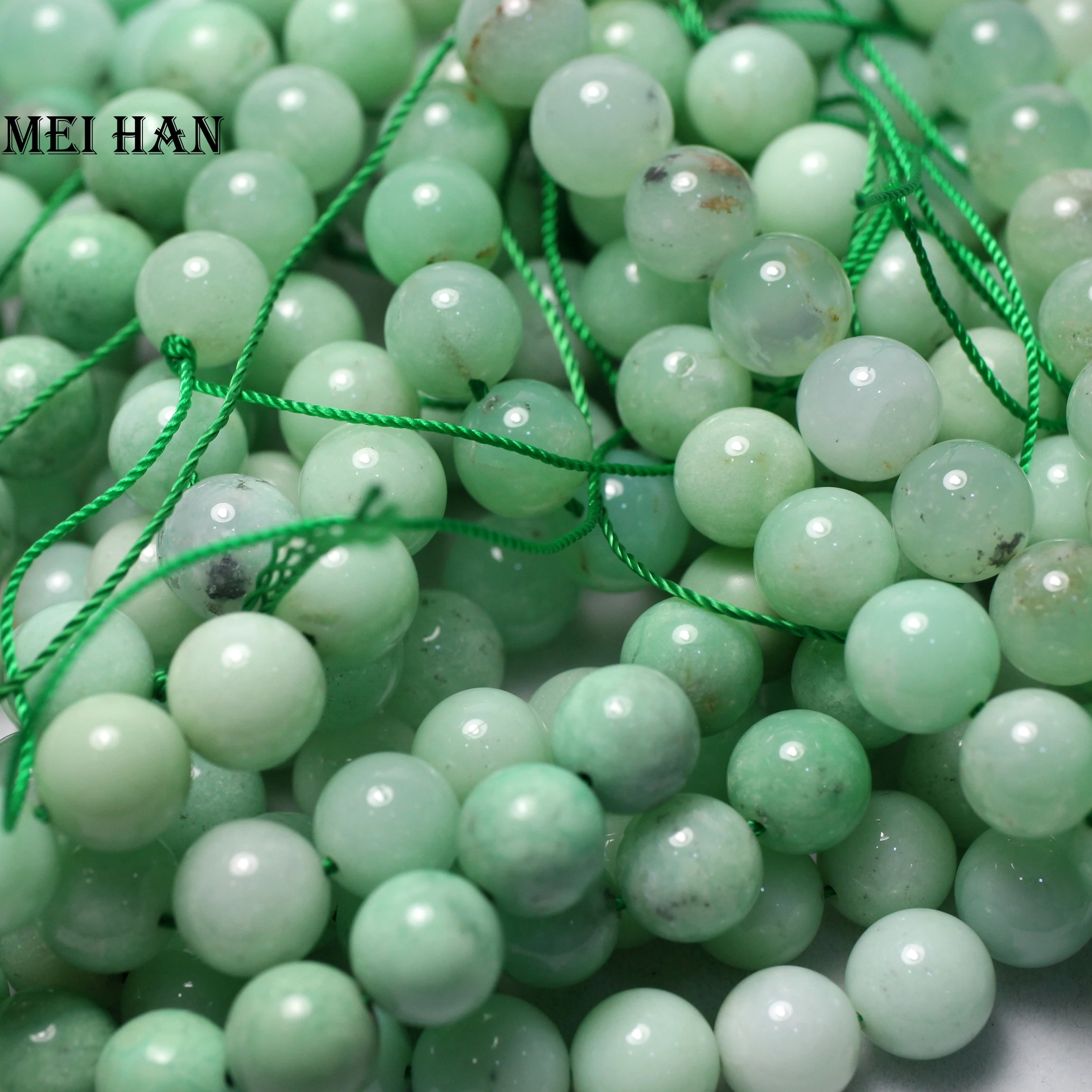 Meihan низкая цена натуральный Австралийский Chrysoprase 9 +-0 3 мм (43 бусины/Набор/45 г)