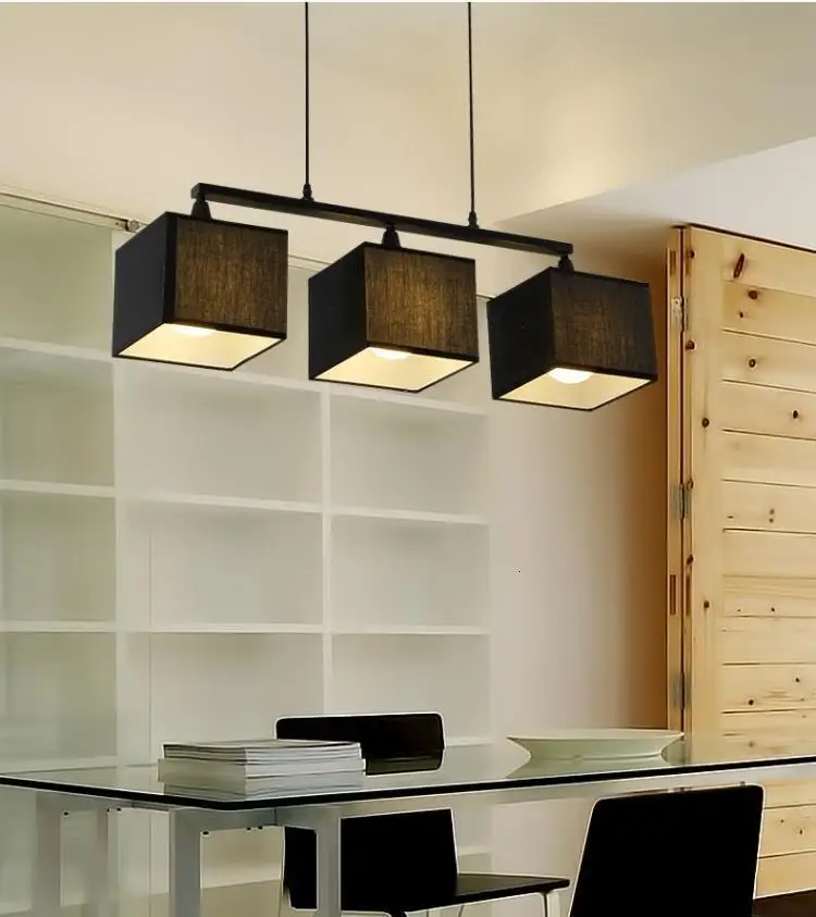 Nordic modern minimalist fabic lampshade pendant light for bedroom study living room lamp