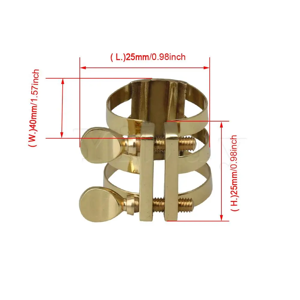 Yibuy 1x Sax Ligature Золотая латунь E-flat Alto Лигатура для саксофона для альт-саксофона