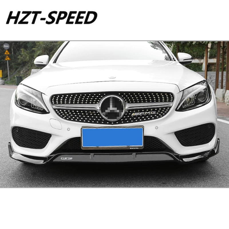ABS углеродного волокна автомобильный протектор переднего бампера губ C260L C200L для Benz Brabus спортивный стиль Внешняя модификация