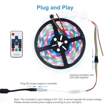 

WS2813 WS2815 LED Controller DC 5V 12V Wireless RF Remote Dream Color Controller for WS2815 WS2813 WS2813B WS2815B CS8812 jk1552