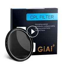 Filtro revestido ultra fino da lente cpl da câmera do sistema ótico dos acessórios da câmera de giai multi para dispositivos de dsrl 58mm 62mm 67mm 72mm 77mm 82mm