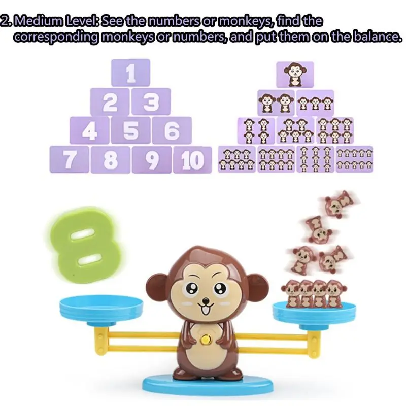 Monkey Balance образовательная Математика игра для детей, чтобы узнать счетные цифры и базовую математику, 65 шт. игрушка для обучения#905