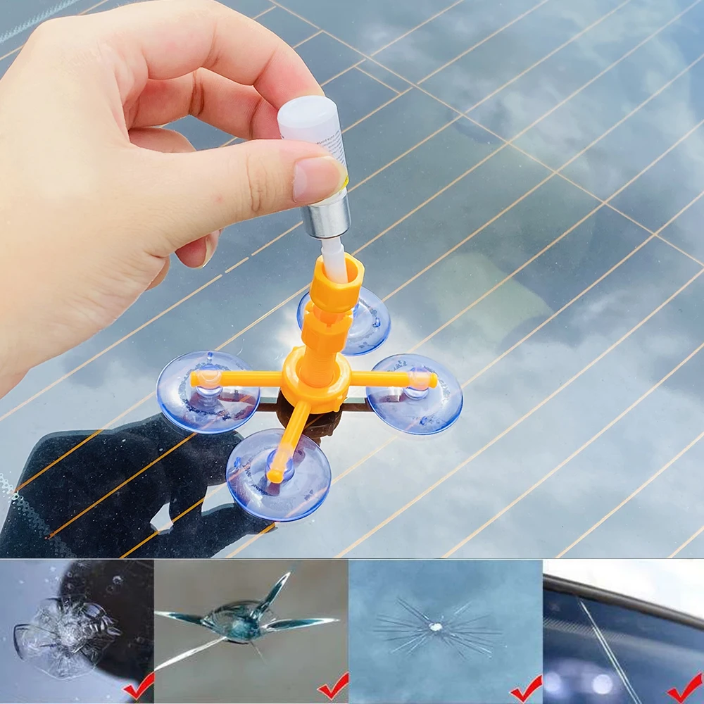 Windshield Repair Kit Quick Fix Car Cracked Glass Windscreen Repair Tool Resin Sealer DIY Auto Window Screen Polishing 2