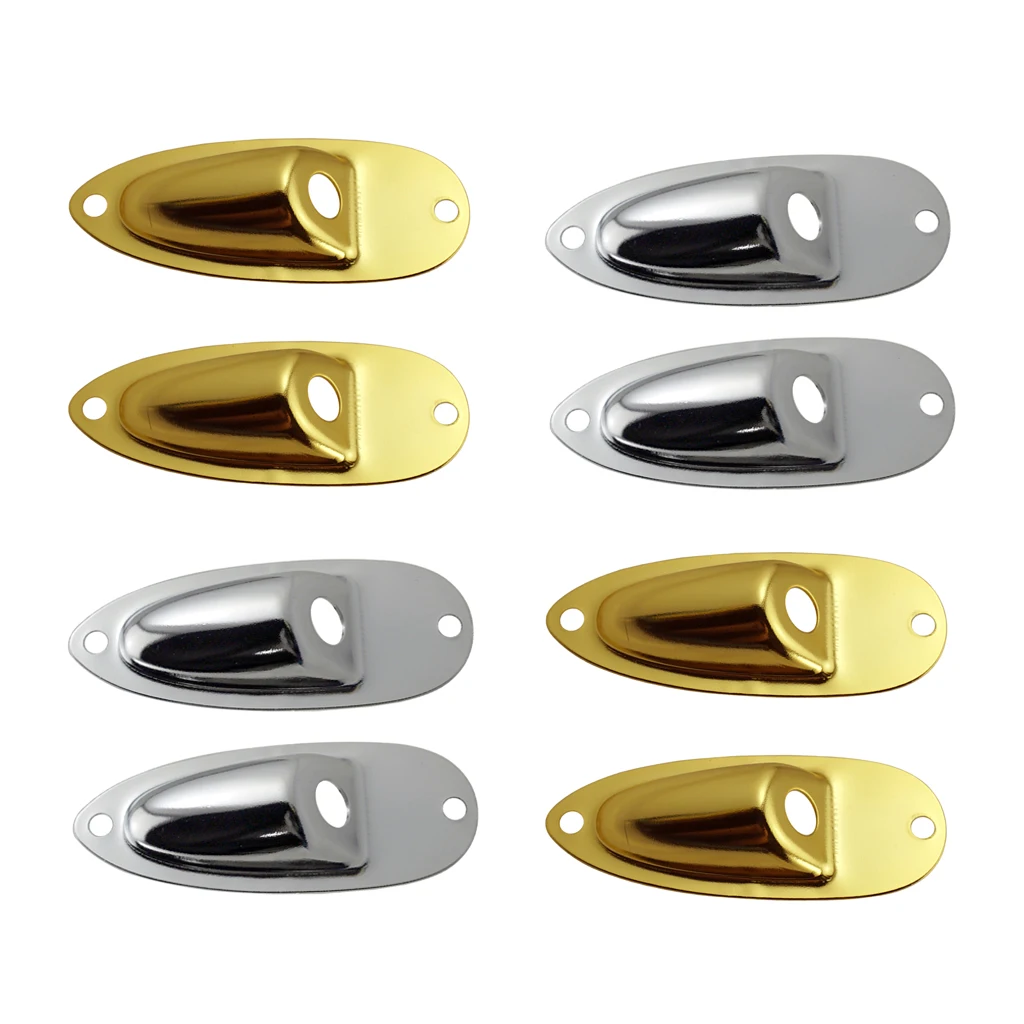 8PCS Electric Bass Guitar Output Jack Socket Plate 4 Screws for SQ Electric Guitar | Golden + Silver