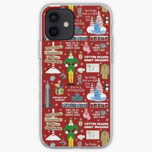 Buddy De Elf Collage Rode Achtergrond Telefoon Case Voor Iphone X Xs Xr Max  11 12 13 Pro Max Mini 6 6S 7 8 Plus 5 5S Se Patroon|Telefoonbumper| -  Aliexpress