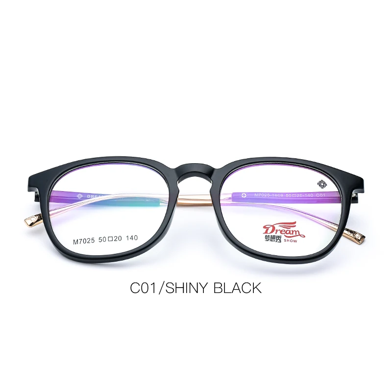 C01 Shiny black TR90 круглые очки женские оптические очки для мужчин близорукость прозрачные очки по рецепту оправа# M7025 - Цвет оправы: C01 Shiny black