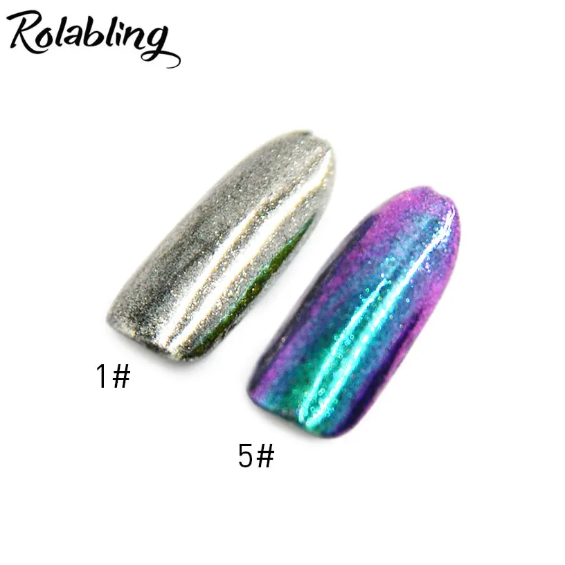2Pot/Set Strong Visual effect Magic Nail Glitter Powder Accessories Dust Nail Art Chrome Dust Nail Art Decorations Set