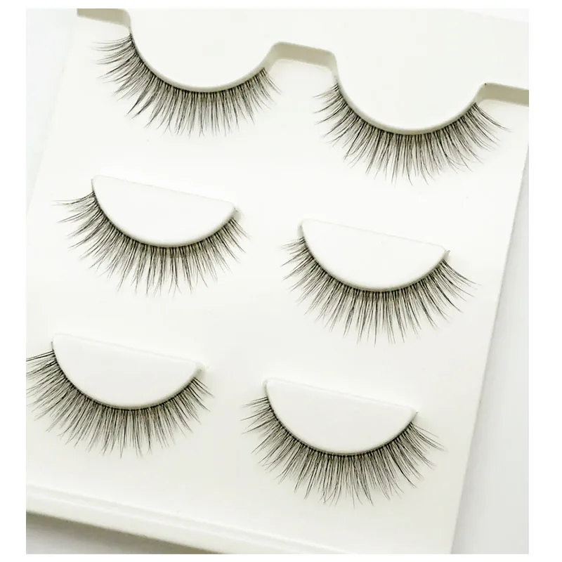 

NEW 3pair Mink Eyelashes Clear Band EyeLashes Crisscross Transparent Band False Eyelashes Handmade Dramatic Lashes Upper Lash