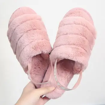 

Hot Selling Fluffy House Slippers Women Winter Fur Slides Female Warm Faux Indoor Shoes Woman Flat Sandals Zapatos De Mujer