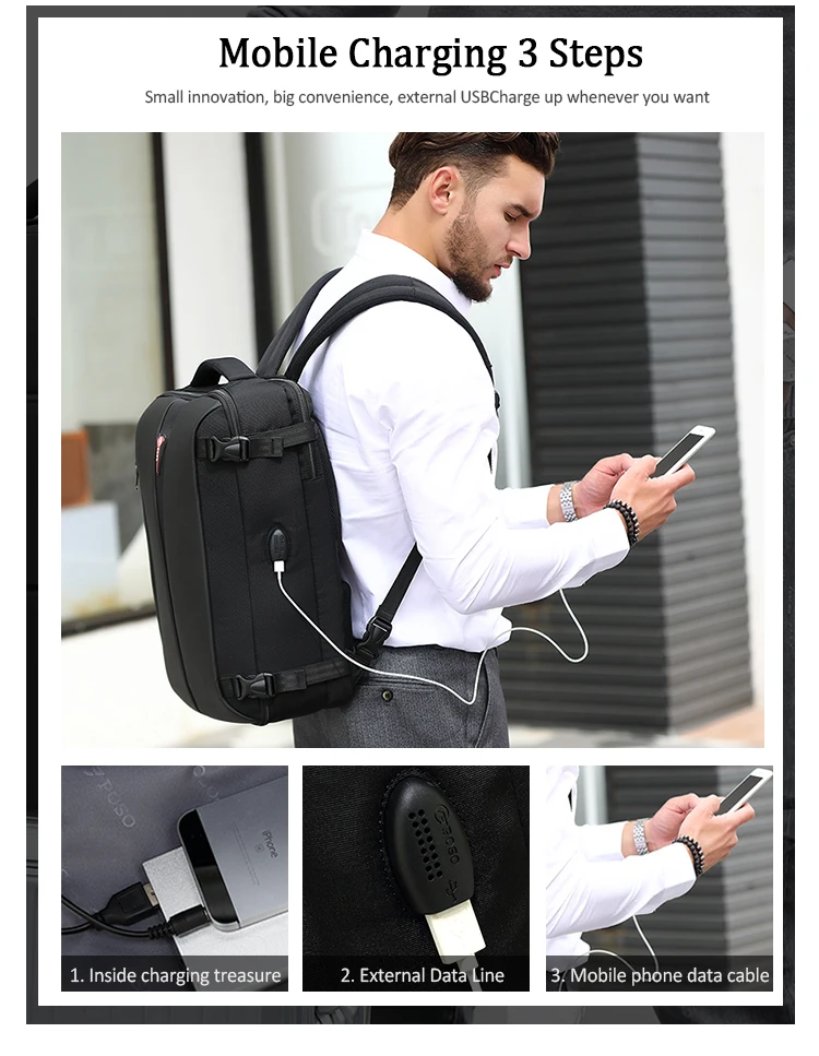 Новейший водонепроницаемый 15,6 дюймовый рюкзак для ноутбука без ключа TSA Противоугонный рюкзак мужская дорожная сумка школьная сумка для подросткового рюкзака