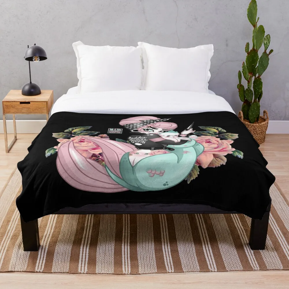 

Badass Mermamas Throw Blanket Soft Sherpa Blanket Bed Sheet Single Knee Blanket Office Nap Blanket