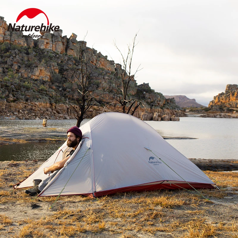 Camping Tent Naturehike CloudUp 1/2/3 Persons 20D Silicone Double Layer Ultralight Mountain Climbing Hiking Waterproof