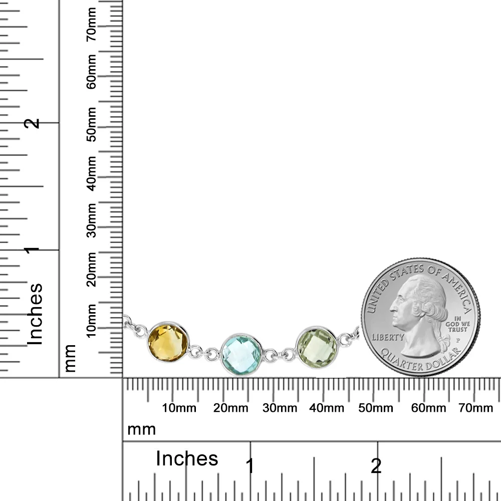 GemStoneKing 43 00 Ct шахматная доска круглая 8 мм настоящий аметист сине топаз и цитрин