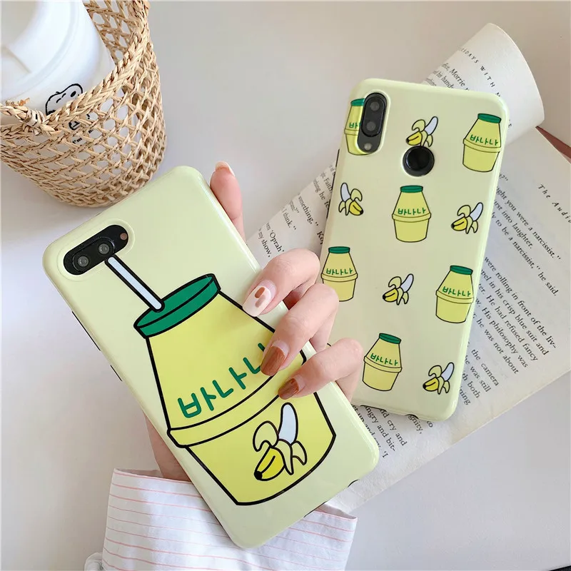 Meachy Korean Cute Banana Milk Bottle Phone Case for Huawei P20 P30 Mate 20 Pro Honor 10 20pro Nova 5 3 3i 4 Cover |