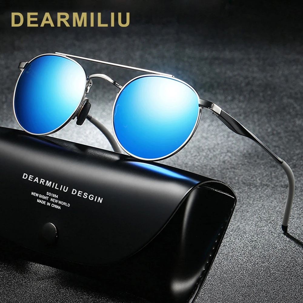 DEARMILIU алюминиевые магниевые ножки мужские солнцезащитные очки поляризованные Круглые Солнцезащитные очки мужские очки аксессуары для женщин UV400 линзы